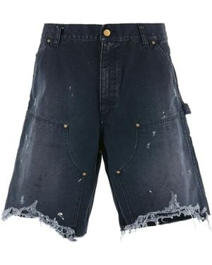 SAINT Mxxxxxx Distressed Denim Shorts - Blue