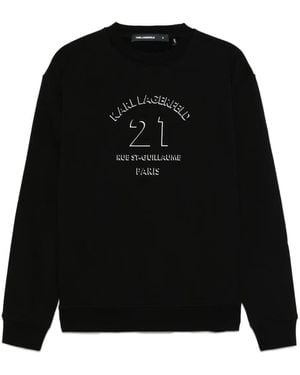 Karl Lagerfeld Parisian-Logo Sweatshirt - Black