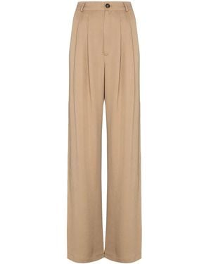 Reformation Mason High-Waist Wide-Leg Trousers - Natural