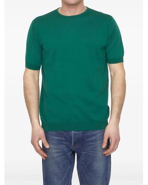 John Smedley Short-Sleeved Cotton Jumper - Green