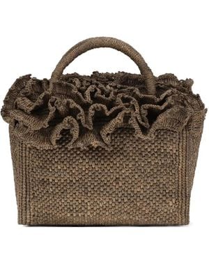 IBELIV Laguna Ruffled Tote Bag - Brown