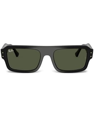 Ray-Ban Zonnebril Met Rechthoekig Montuur - Groen