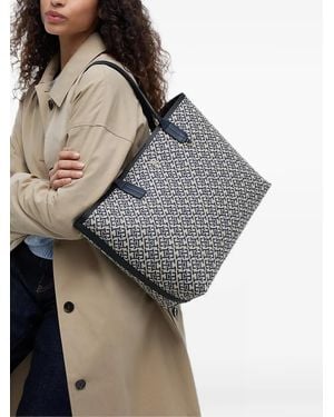 Tommy Hilfiger Monogram-Pattern Logo-Plaque Tote Bag - Gray