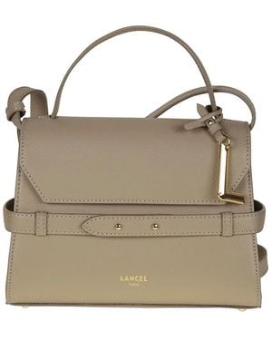 Lancel Logo-Print Leather Tote Bag - Natural