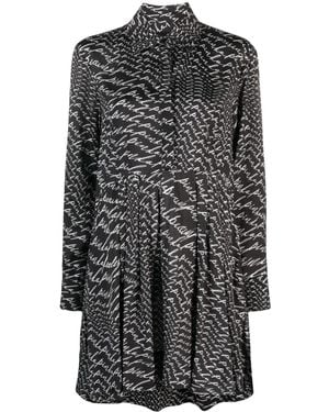 Pinko Asterix Logo-Print Shirtdress - Grey