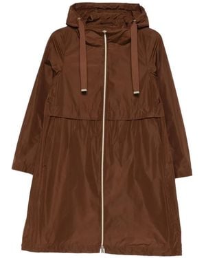Herno Hooded Zip-fastening Coat - Brown