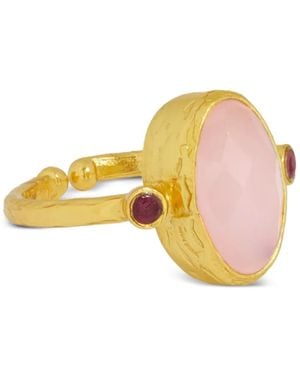 Ottoman Hands Lucia Rose Quartz Ring - Yellow