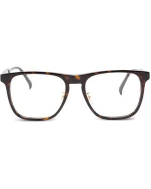 dunhill Lunettes De Vue À Monture Rectangulaire - Marron