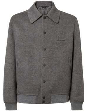 Fendi Wool Bomber Jacket - Grey