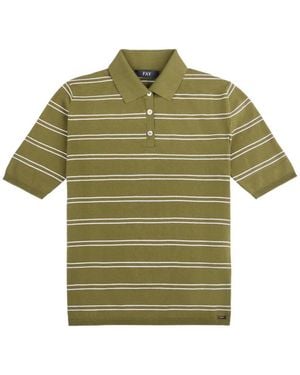 Fay Horizontal-Stripe Polo Shirt - Vert