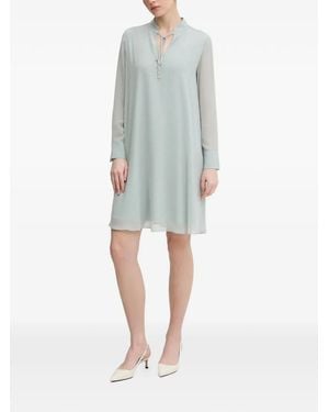 Joop! Tie-Neck Long-Sleeve Mini Dress - Blue
