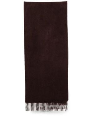 N.Peal Cashmere Woven Fringed Scarf - Brown
