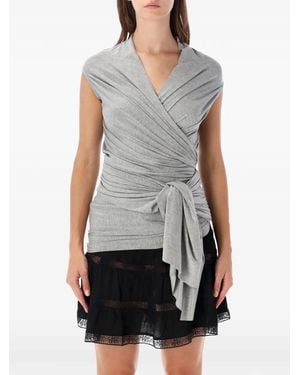 GIMAGUAS Wrap-Style Sleeveless Top - Grey
