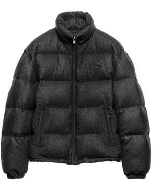 Prada Cashmere-Down Puffer Coat - Black