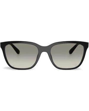 COACH Quilted-Effect Rectangle-Frame Sunglasses - Grey