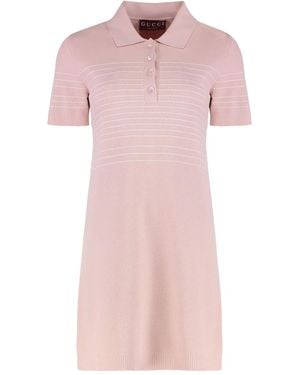 Gucci Geribbeld Blousejurk - Roze