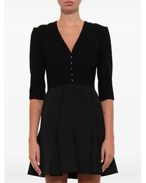 McQueen Godet-Panel Flared Dress - Black