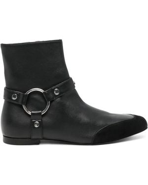Patrizia Pepe My Skin Ring-Detail Ankle Boots - Black