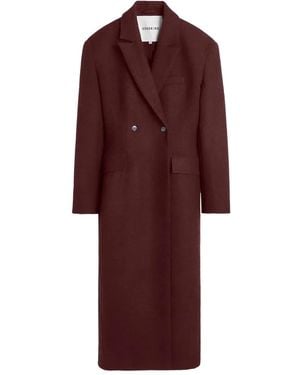 Herskind Padded-Shoulder Double-Breasted Coat - Red