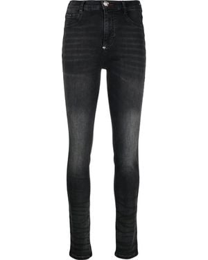 Philipp Plein High-Waist Skinny-Cut Jeans - Black