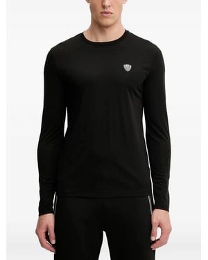 EA7 Logo-Patch Long-Sleeve T-Shirt - Black