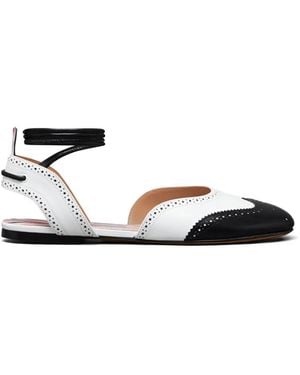 Thom Browne Wing-Tip D'Orsay Flat Pumps - White