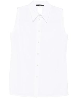 SAPIO Sleeveless Buttoned Shirt - White
