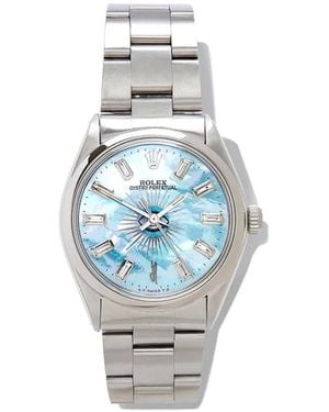Jacquie Aiche Montre Oyster Perpetual 34 Mm Pre-Owned - Bleu