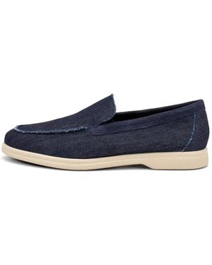 Frau Mocassins En Jean À Design Déstructuré - Blue