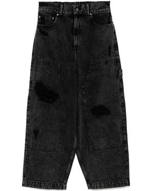FIVE CM Distressed Tapered Jeans - Black
