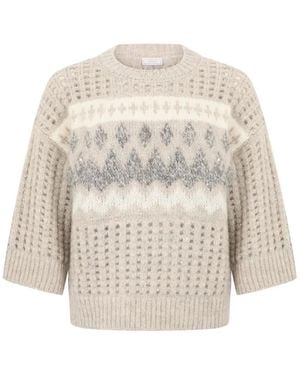 Peserico Sequin-Embellished Sweater - White