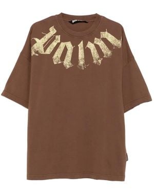 Palm Angels Logo-Print T-Shirt - Brown