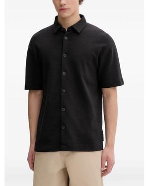 Marc O' Polo Textured Short-Sleeve Shirt - Black