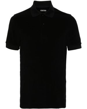 Tom Ford Frottee-Poloshirt - Schwarz