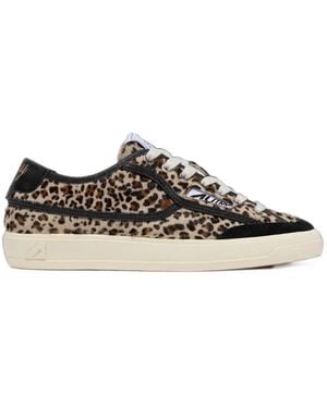 Autry Leopard-Print Trainers - White