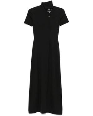Y-3 Fitted Neck Maxi Dress - Black