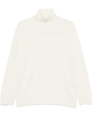 Malo High-Neck Long-Sleeve Sweater - White