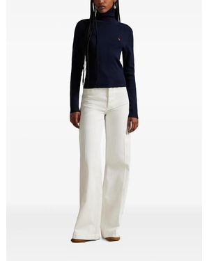Polo Ralph Lauren High-Waisted Flared Trousers in White | Lyst