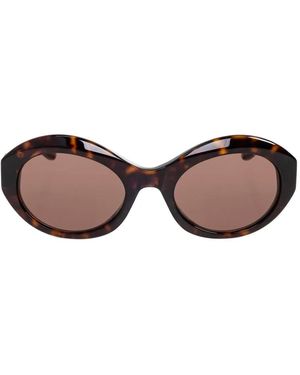 Balenciaga Oval Frame Sunglasses - Brown