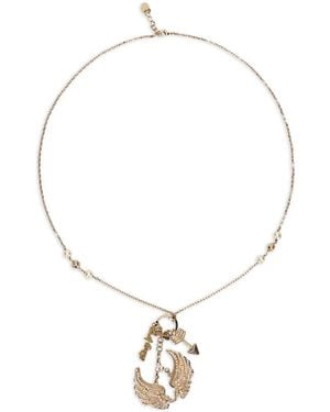 Red(V) Arrow Embellished Necklace - Metallic