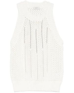 Peserico Open-Knit Vest - White