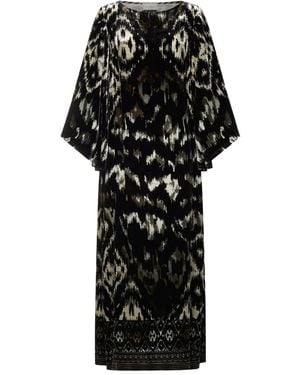 Pierre Louis Mascia Geometric-Pattern Maxi Dress - Black