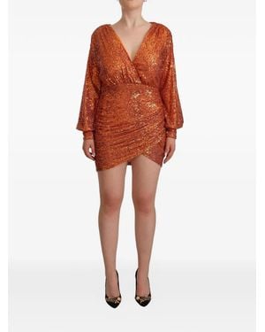 Aniye By Robe Courte Brodée De Sequins - Orange