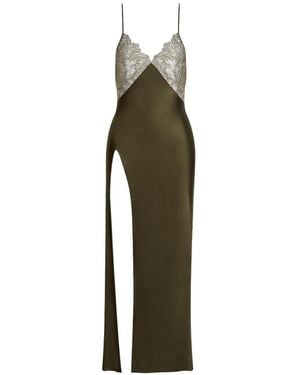 Maison Close Lace-Panel Nightdress - Green