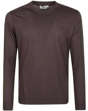 Altea T-Shirt Girocollo A Maniche Lunghe - Marrone