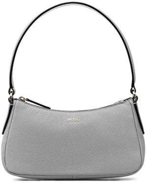 BOSS Leather Shoulder Bag - Grey