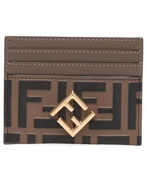 Fendi モノグラム カードケース - グレー