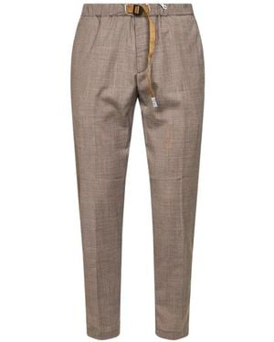 White Sand Belted Trousers - Grey