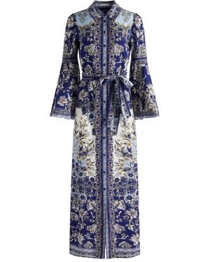 Alice + Olivia Chassidy Bell Sleeve Dress - Blue