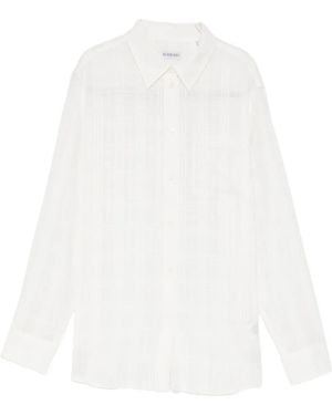 Burberry Hemd Mit Logo-Stickerei - Weiß